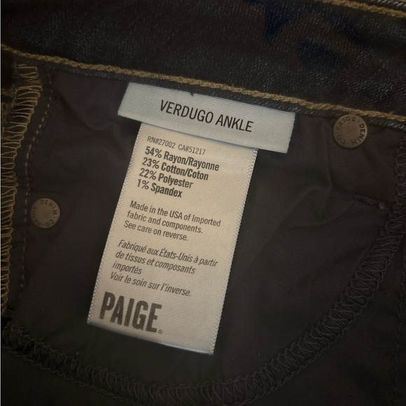 Paige Verdugo Ankle Women's Dark Blue Jeans Size 26 Made in the U.S.A - Picture 5 of 5